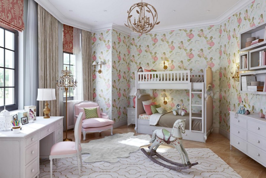 Комната для девочки в стиле американская классика