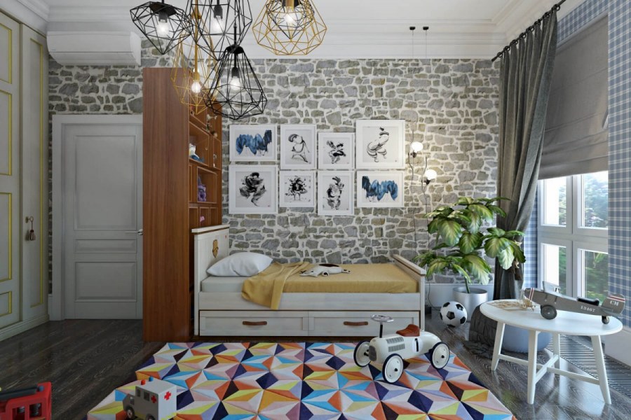 Интерьер детской в стиле американской классики минималистичный