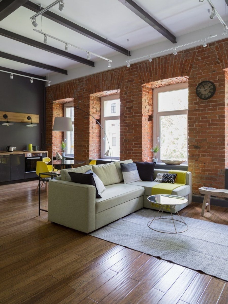 Гостиная в стиле лофт