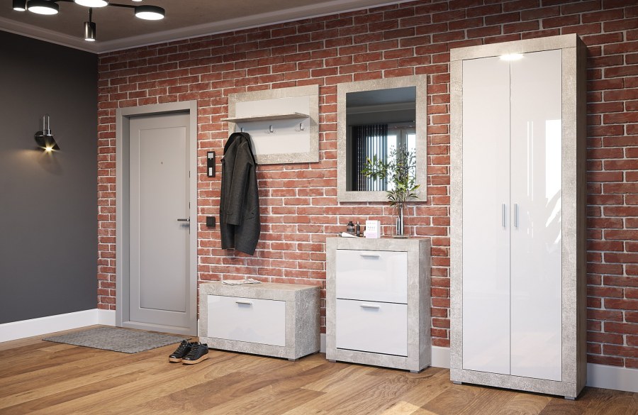 Прихожая Монтана Atelier белый глянец