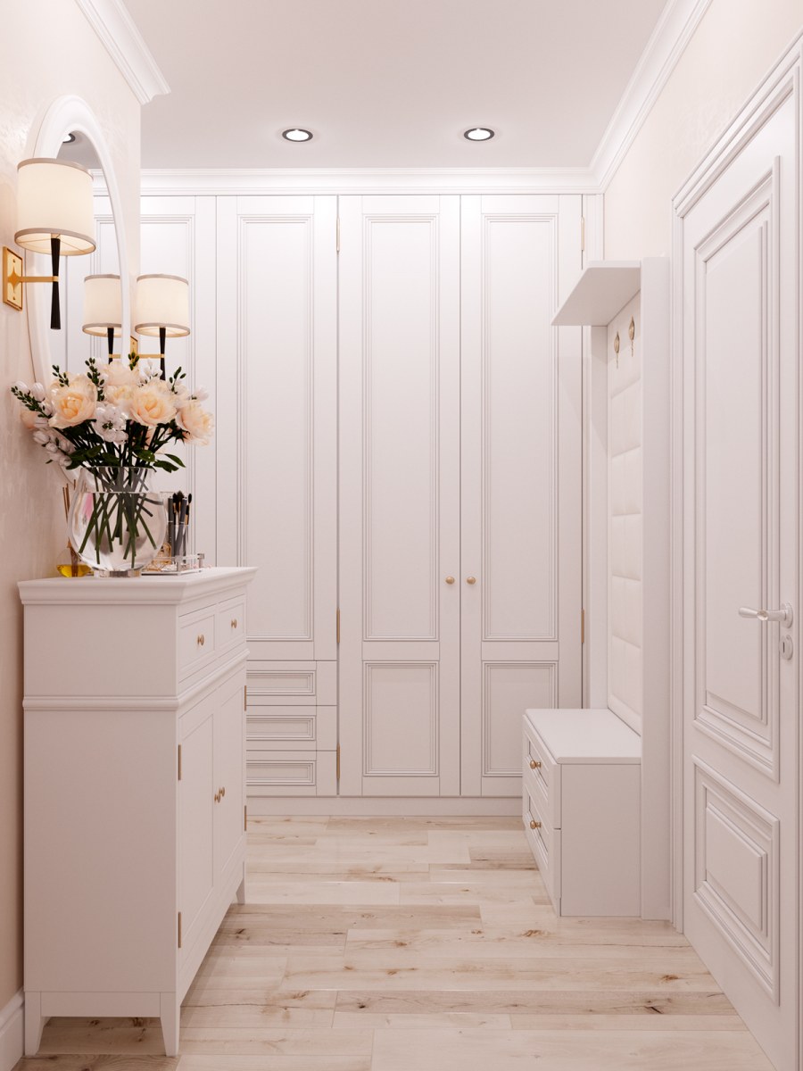 Прихожая в светлых тонах