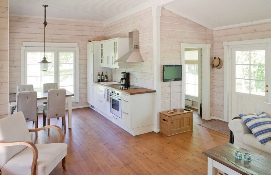 Кухня гостиная вагонка