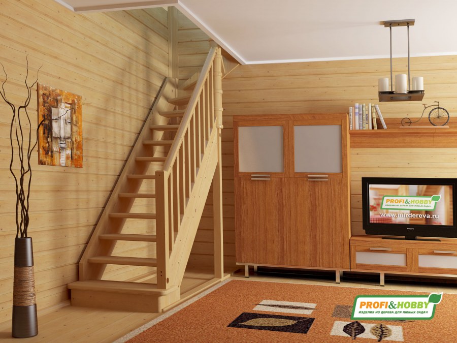 Лестница деревянная лс-215м