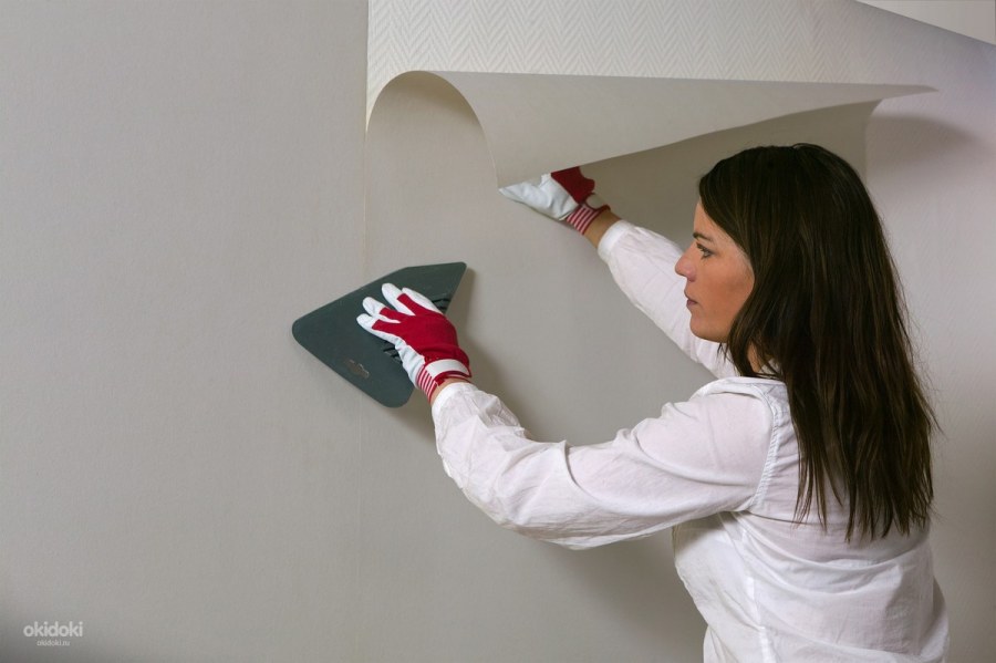 Поклейка флизелиновых обоев