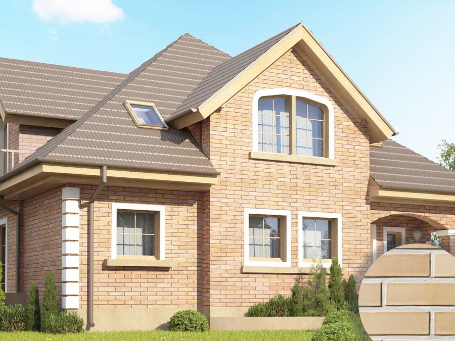 Дом из светлого кирпича