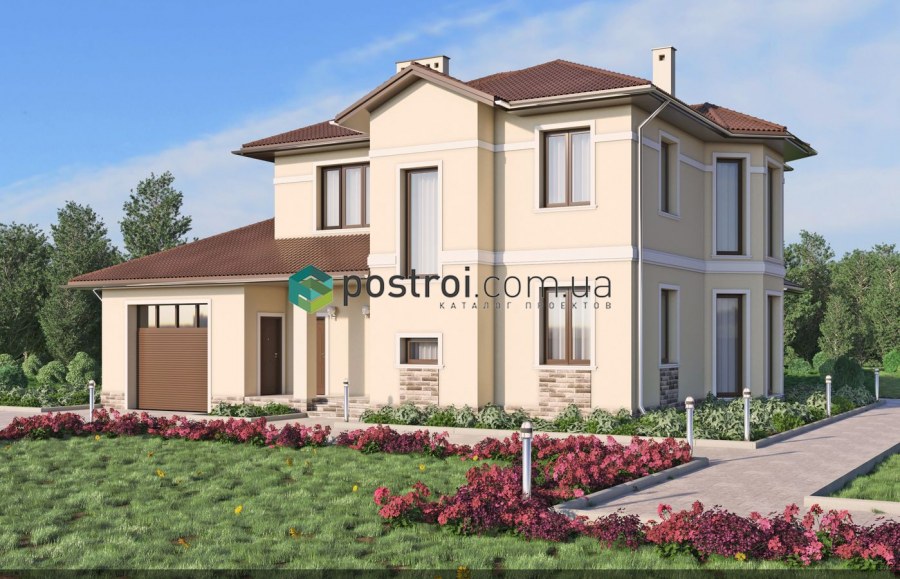 Бежевый фасад дома