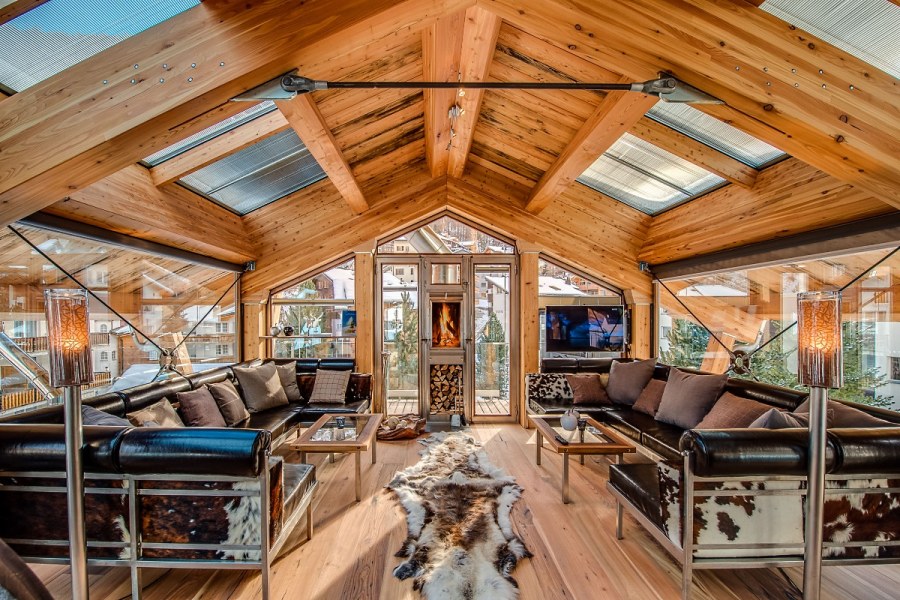 Шале кровля изнутри