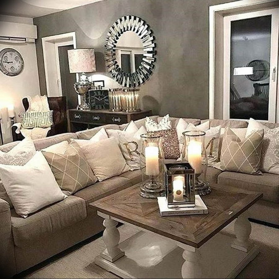 Гостиная в серо бежевых тонах