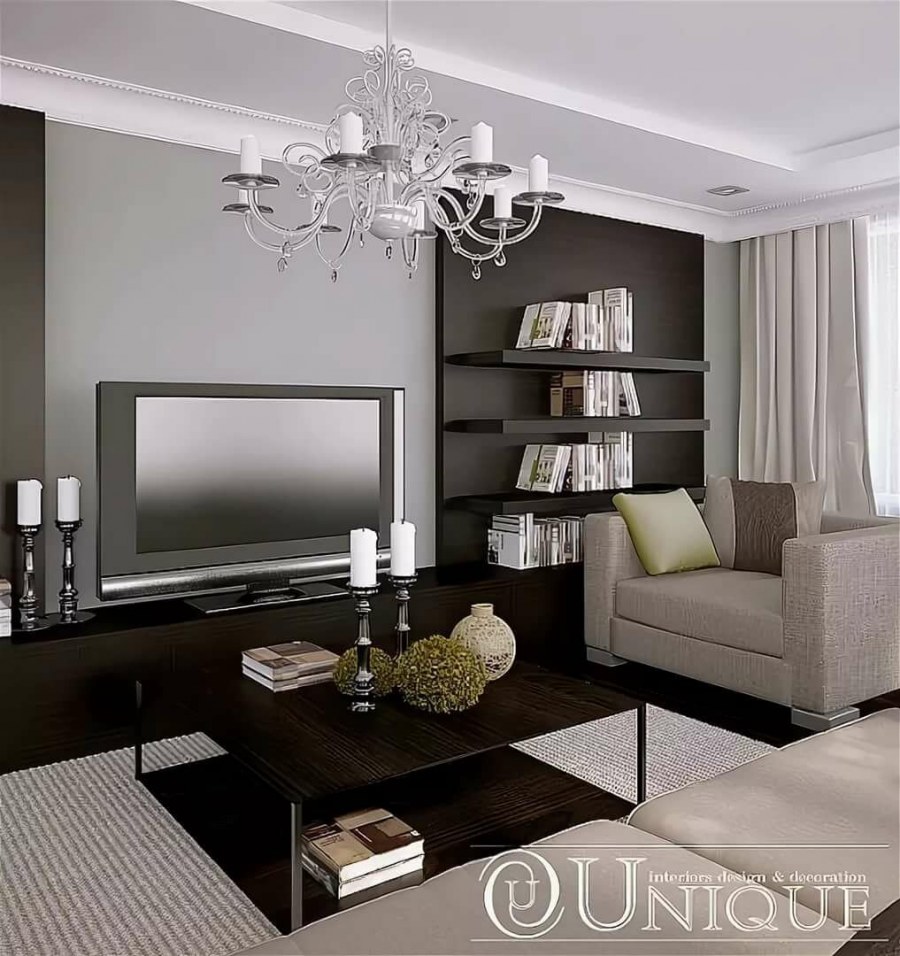 Гостиная в кофейных тонах