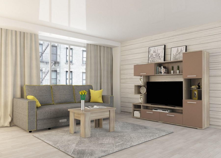 Стенка "Винсент 1" шимо светлый / палисандр