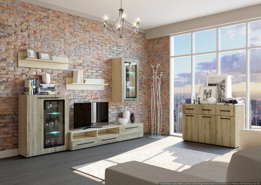 Гостиная Лайт дуб сонома