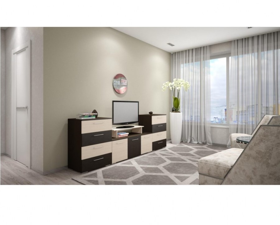 "Марта" т - 001 тумба для ТВ (венге) интерьер