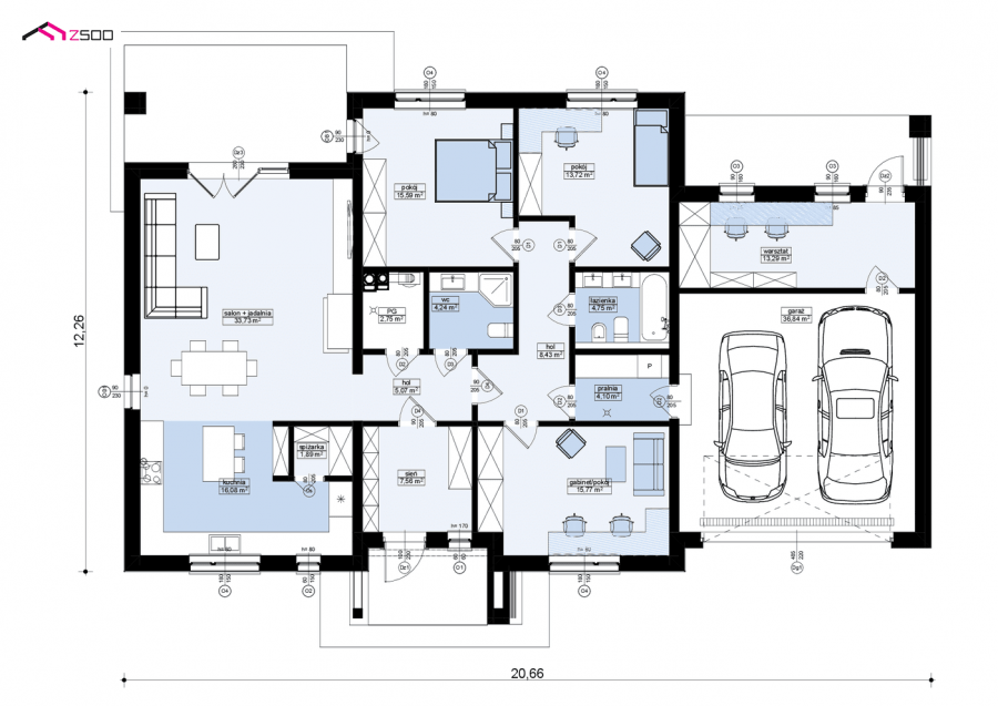 Проект одноэтажного дома z10