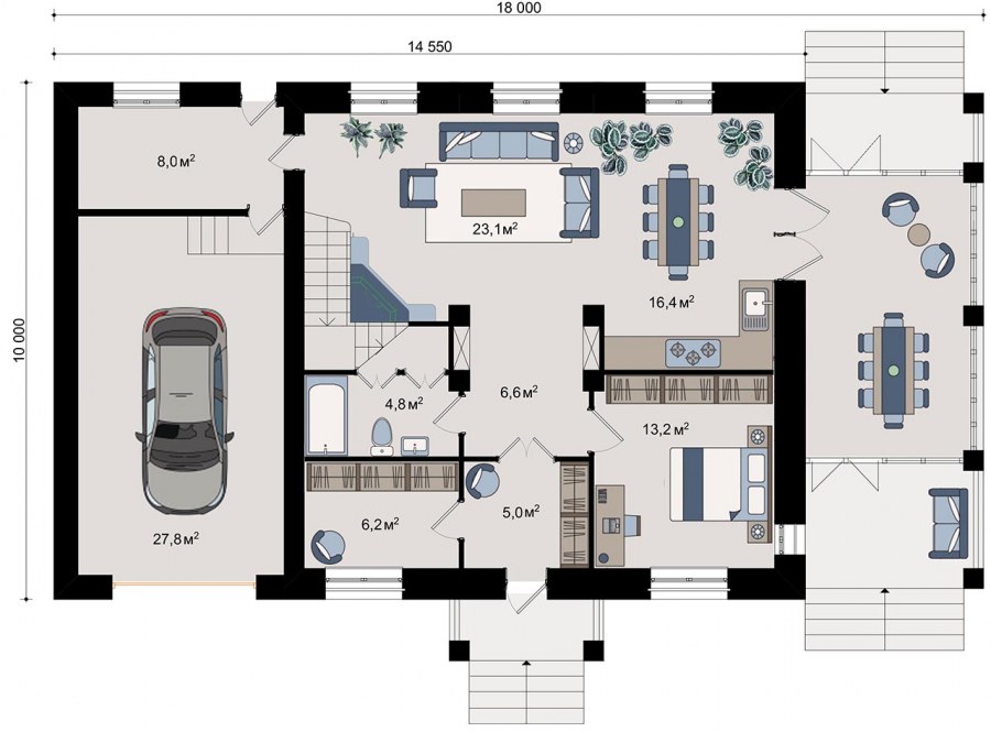 Дом с гаражом планировка