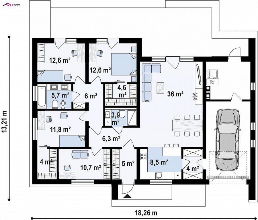 Проекты одноэтажных домов с планировкой