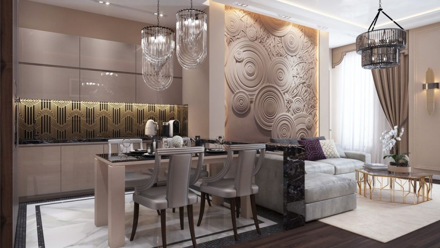 Черно белая Неоклассика в интерьере