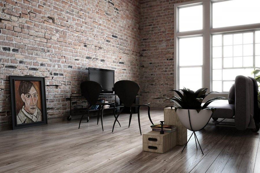 Гостиная в стиле лофт