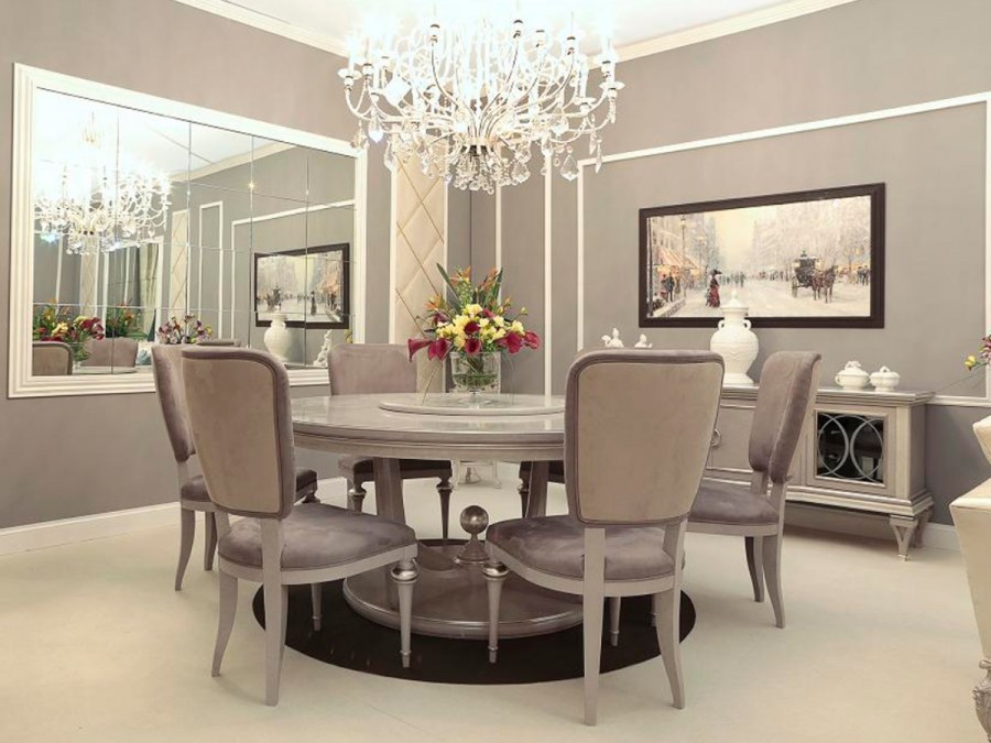 Обеденная зона в гостиной Неоклассика