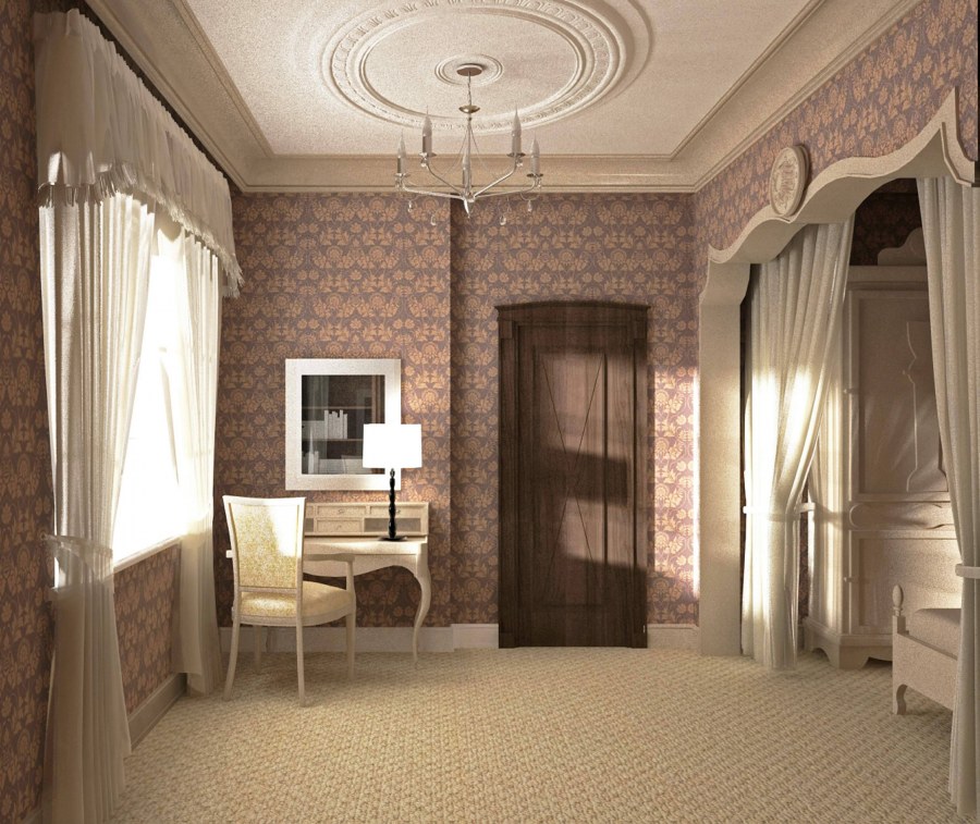 Интерьер загородного дома в современной классике 120 кв