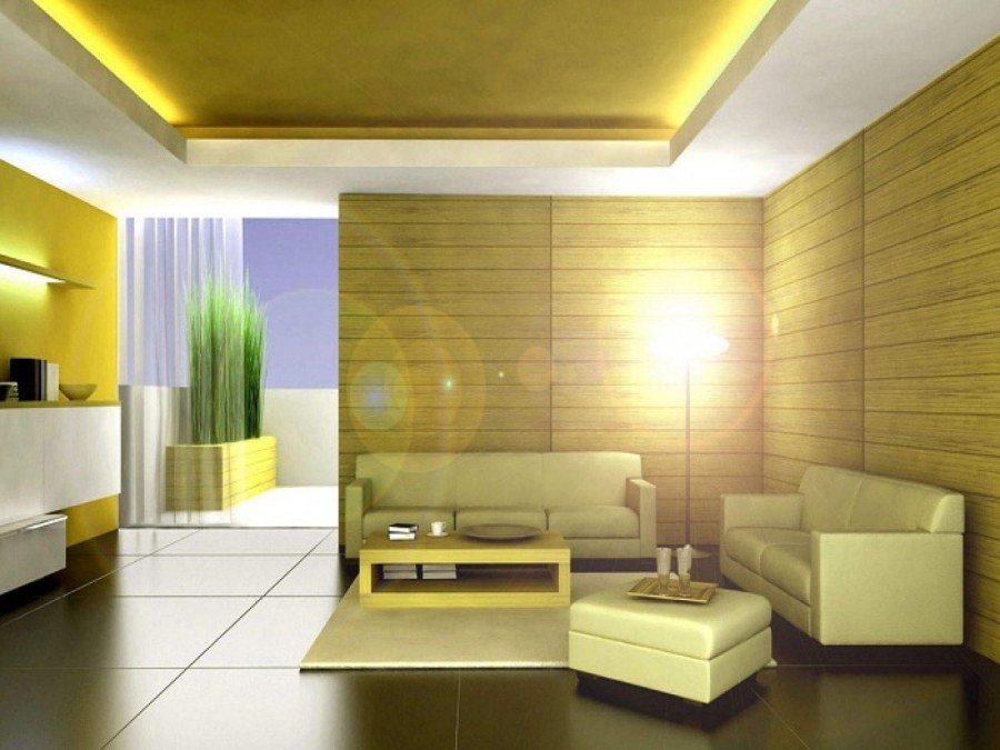 Бамбуковые обои в гостиной