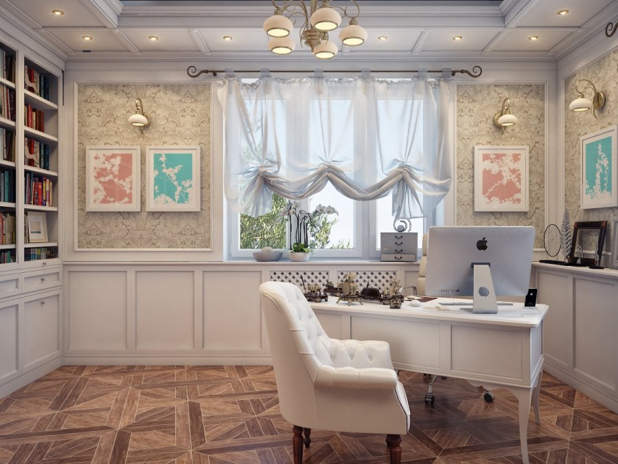 Интерьер кабинета для женщины