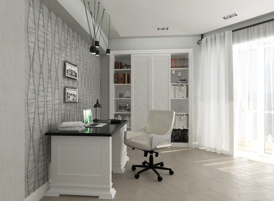 Интерьер кабинета в частном доме