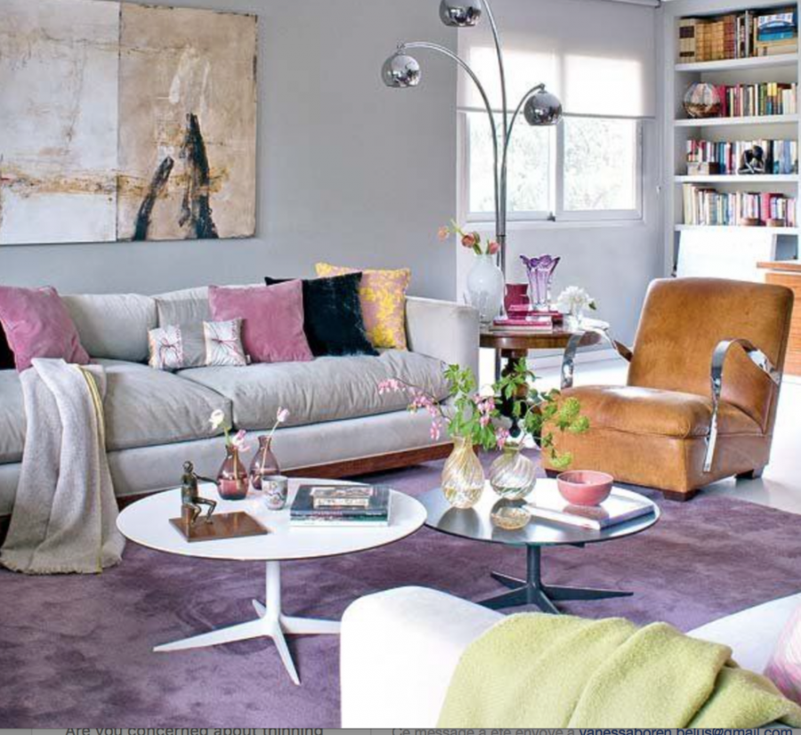 Сочетание лавандового цвета в интерьере