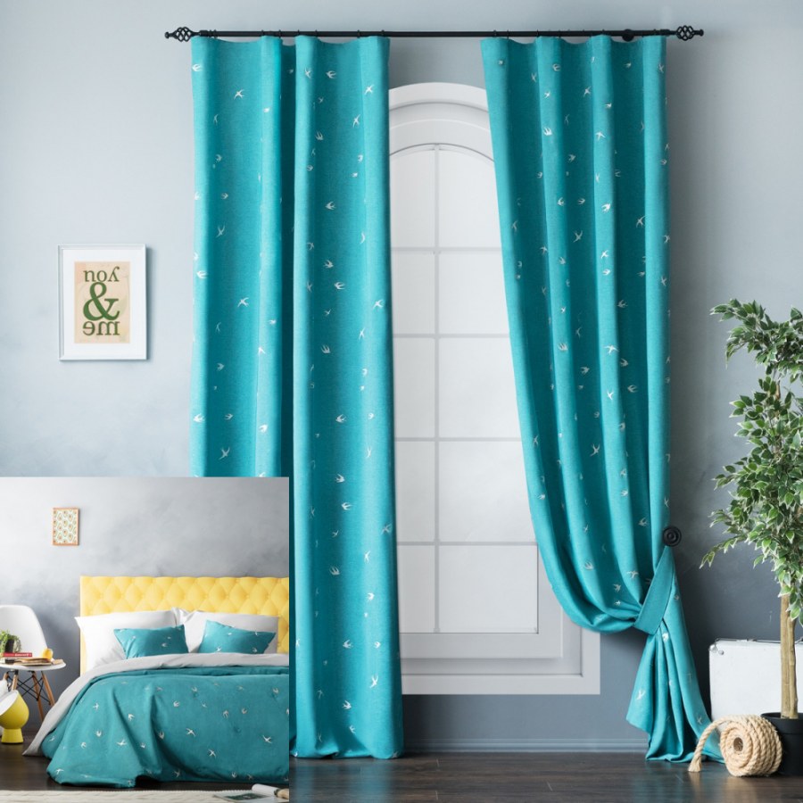 Шторы блэкаут Амалия бирюза