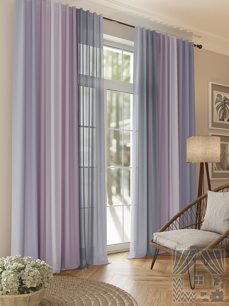 Комплект штор «Саймон (дымчато-сиреневый)» арт.932106
