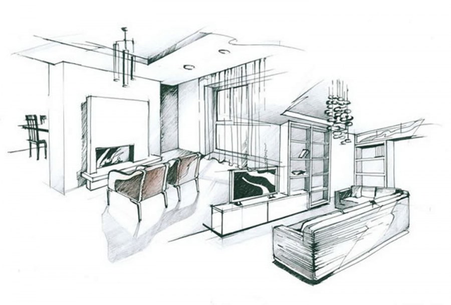 Чертеж интерьера