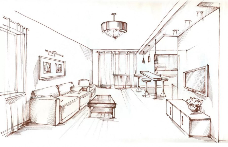 Рисование интерьера