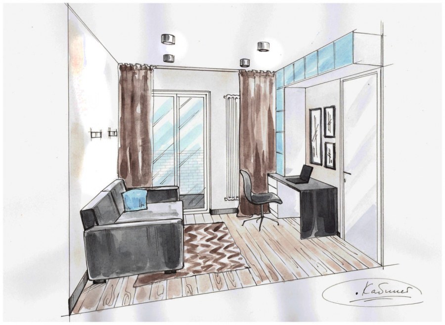 Дизайнерские зарисовки интерьера