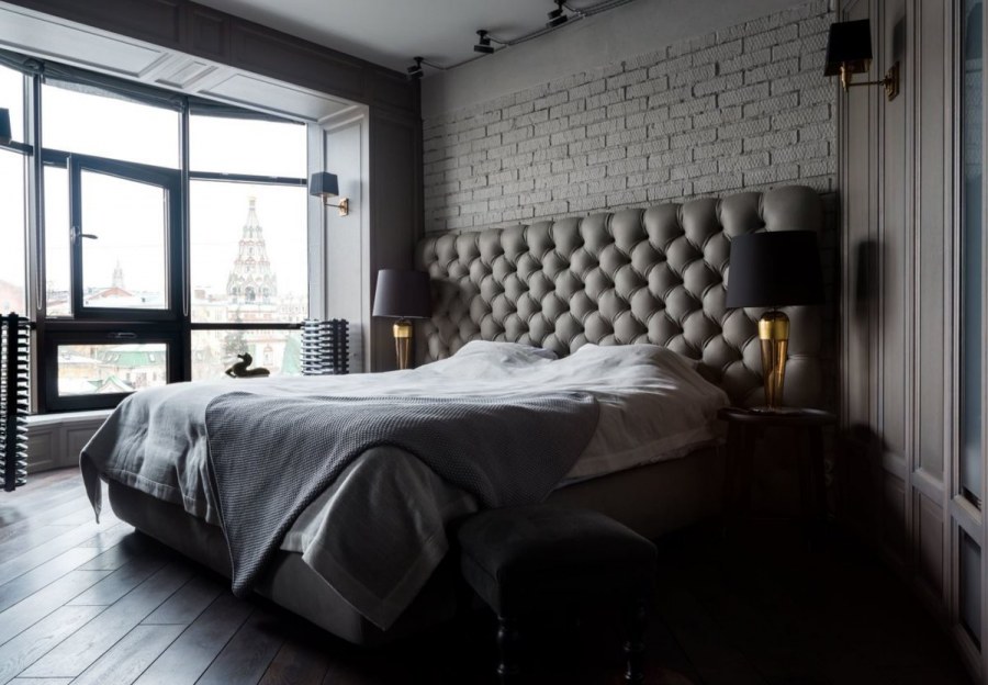 Спальня лофт серая