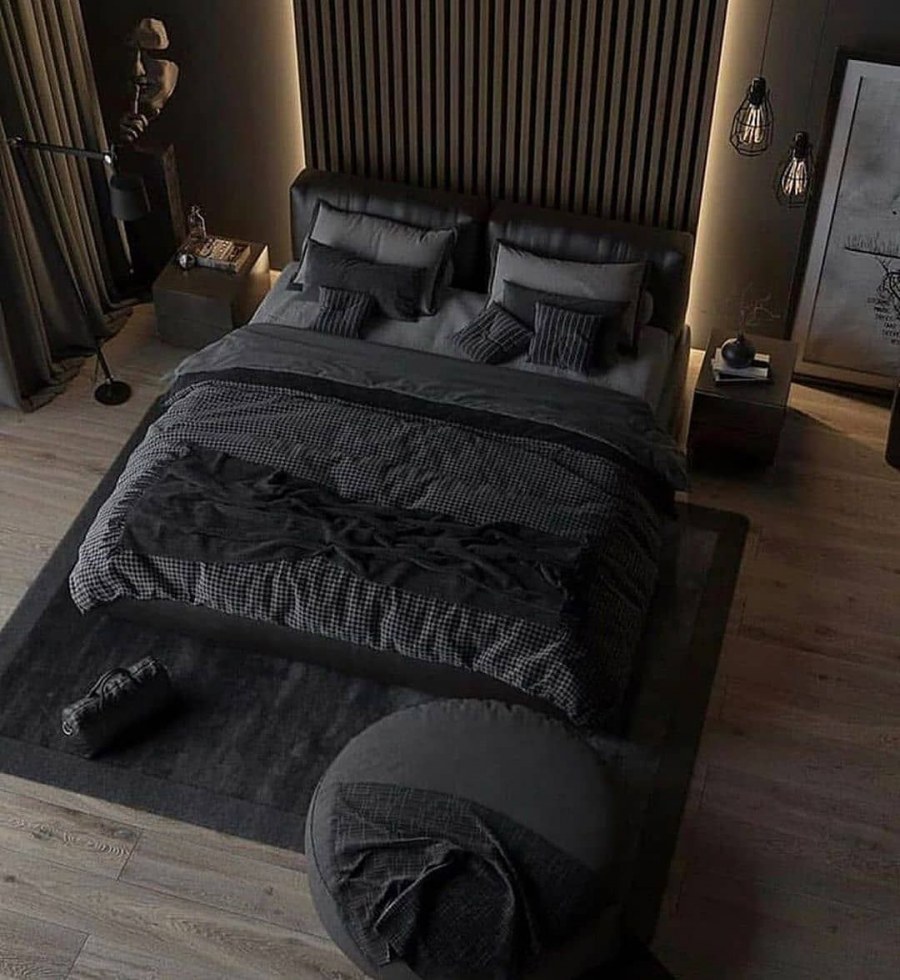 Спальня в темных тонах