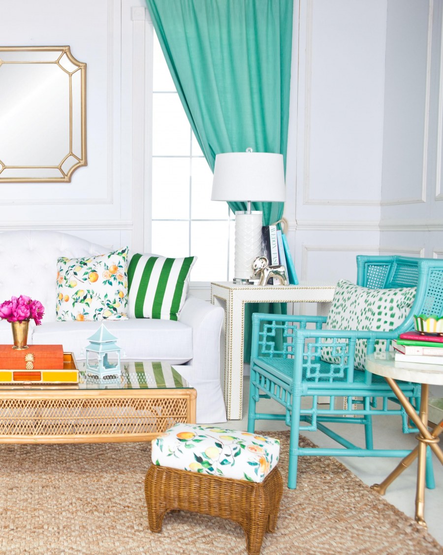 Бирюза и оранжевый в интерьере