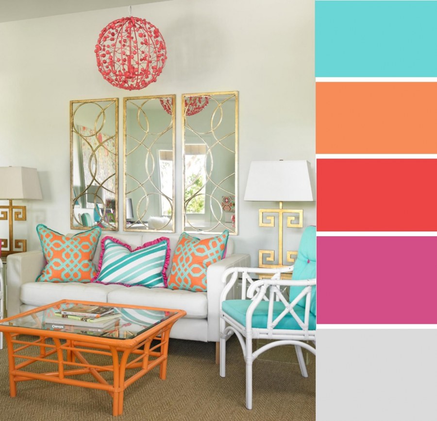 Сочетание бирюзового цвета в интерьере