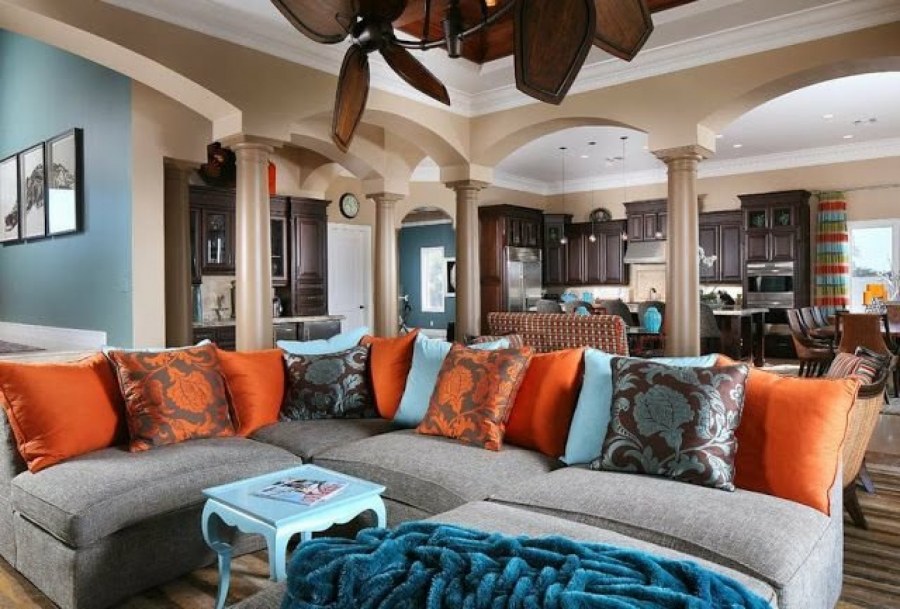 Терракотовый и бирюзовый в интерьере