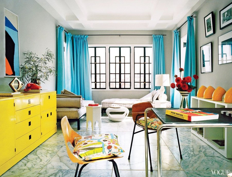 Бирюза и желтый в интерьере