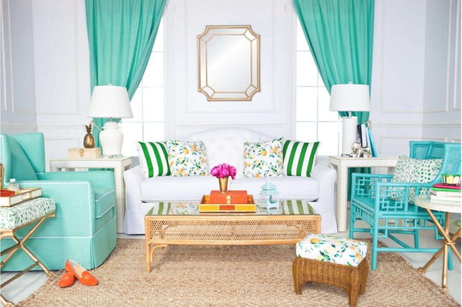 Бирюзовый оранжевый белый стиль