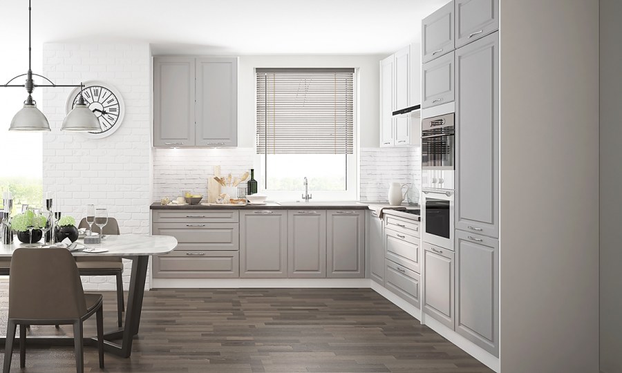 Кухня белая Нео классика 10м