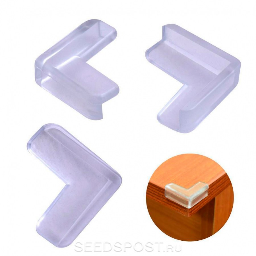 Накладки-протекторы на углы, 6х3см, каучук 639-051