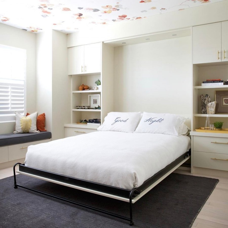 Шкаф кровать белая