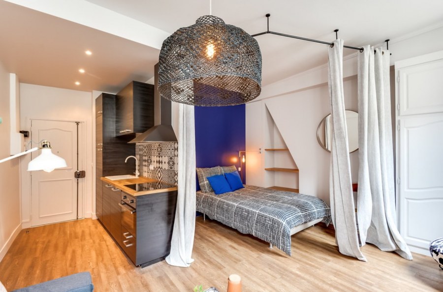 Студия 30 кв м планировка зонирование