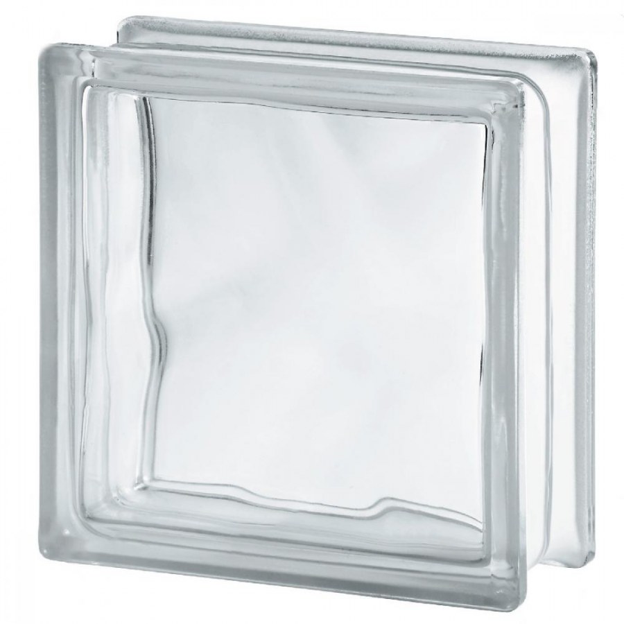 Стеклоблок Vitrablok волна бесцветный 190х190х100