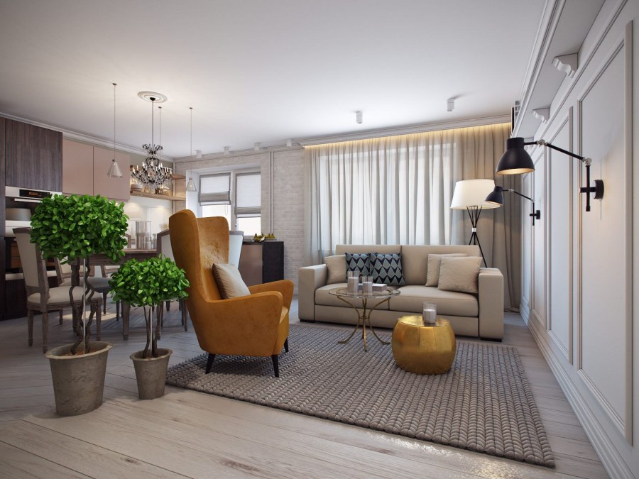 Гостиная 80 квадратных метров