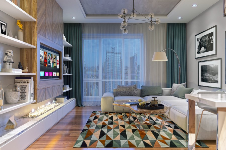 Современный интерьер евродвушки