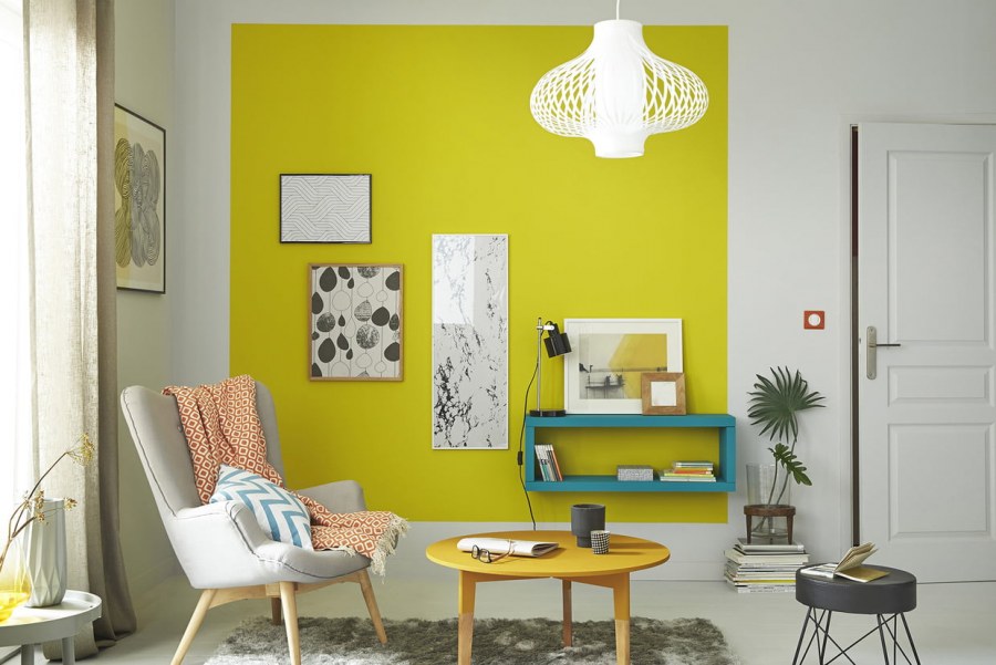 Краска на стенах в интерьере