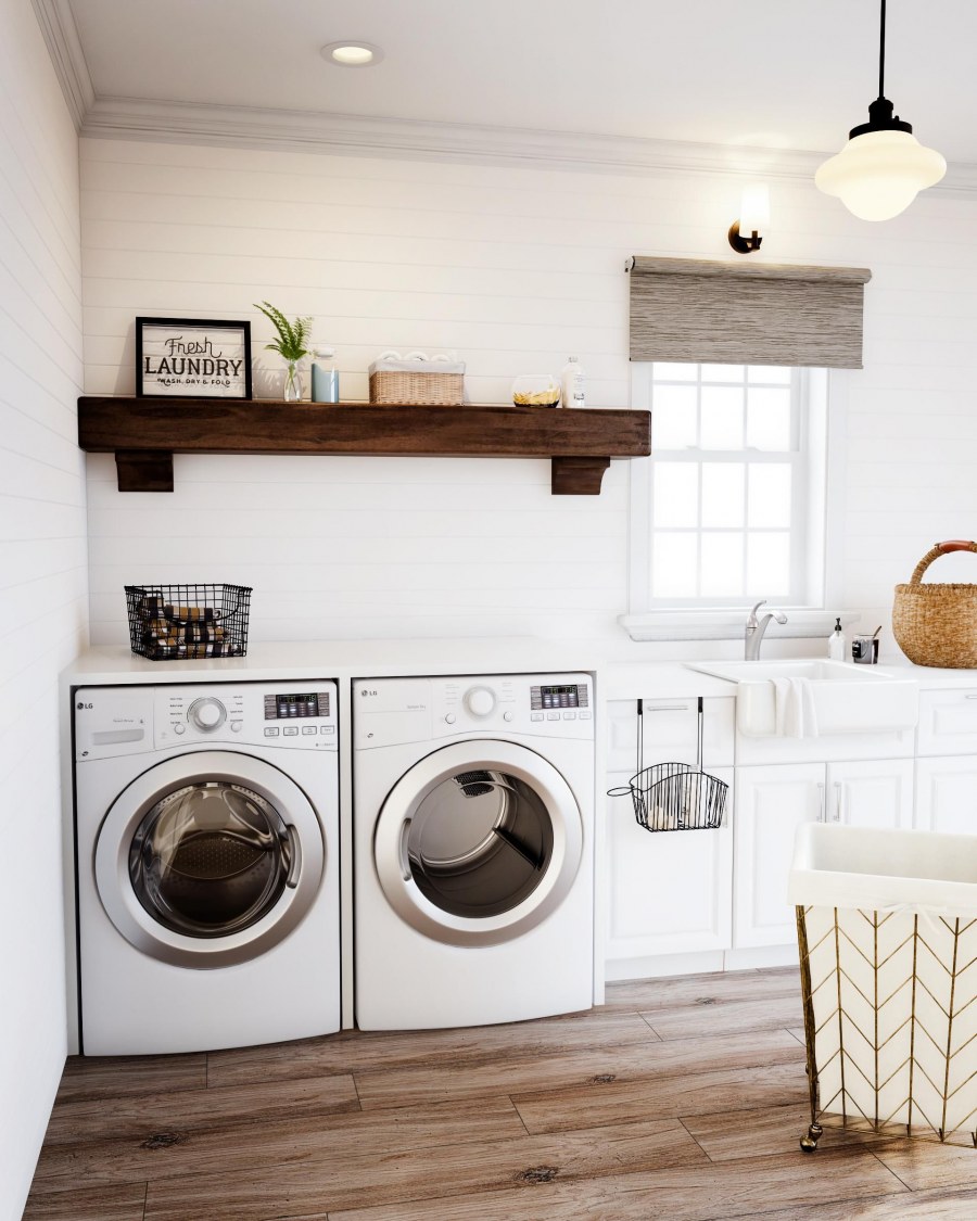 Прачечная в стиле фармхаус