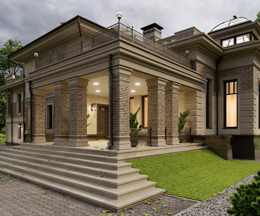 Одноэтажная усадьба Неоклассика