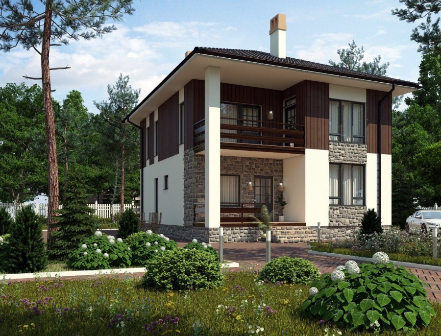 Небольшой двухэтажный коттедж